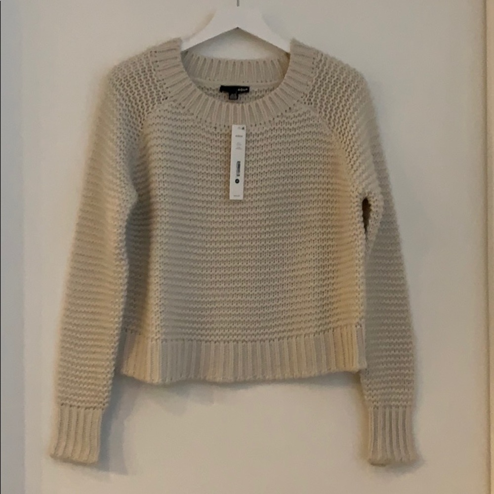 Aqua Cable Knit Sweater Pearl Essence XS